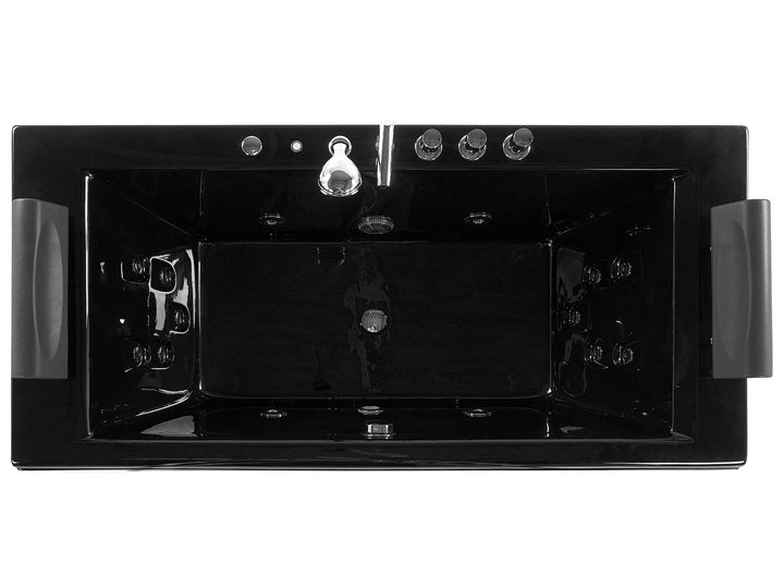 Whirlpool Bath with LED 1720 x 830 mm Black Montego