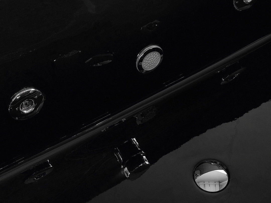 Whirlpool Bath with LED 1720 x 830 mm Black Montego