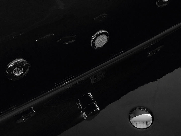 Whirlpool Bath with LED 1720 x 830 mm Black Montego