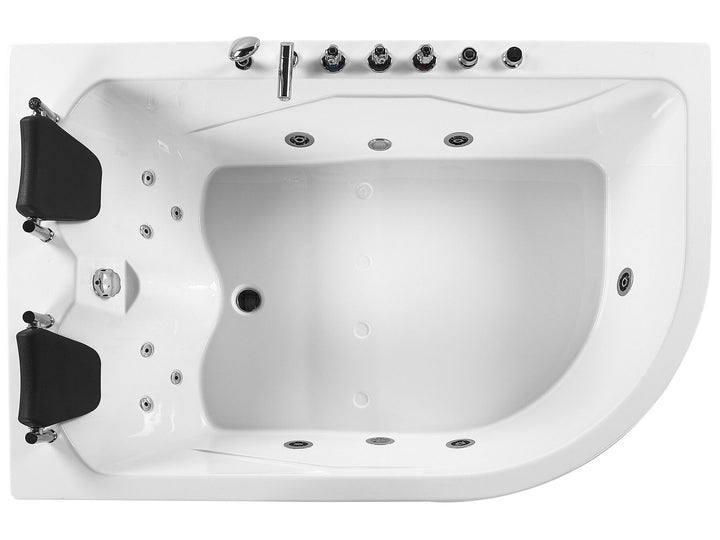 Right Hand Whirlpool Corner Bath with LED 1800 x 1200 mm White Calama