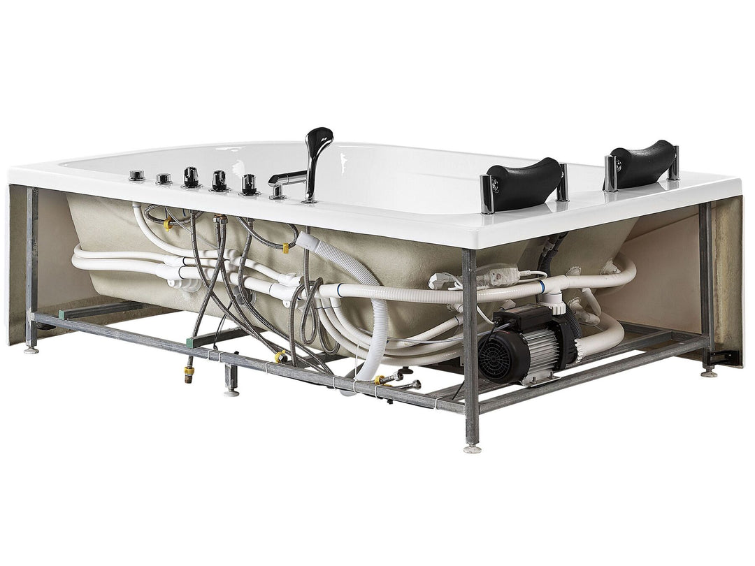 Right Hand Whirlpool Corner Bath with LED 1800 x 1200 mm White Calama