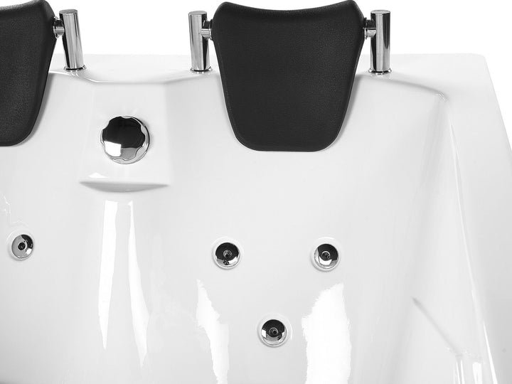 Left Hand Whirlpool Corner Bath with LED 1800 x 1200 mm White Calama