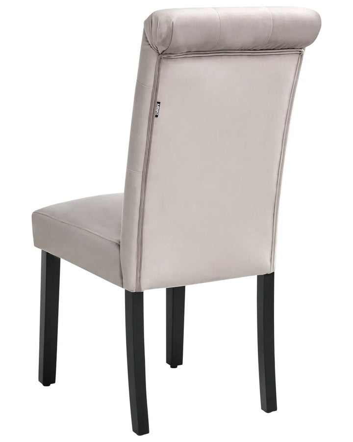 Set of 2 Dining Chairs Velvet Grey Lisa