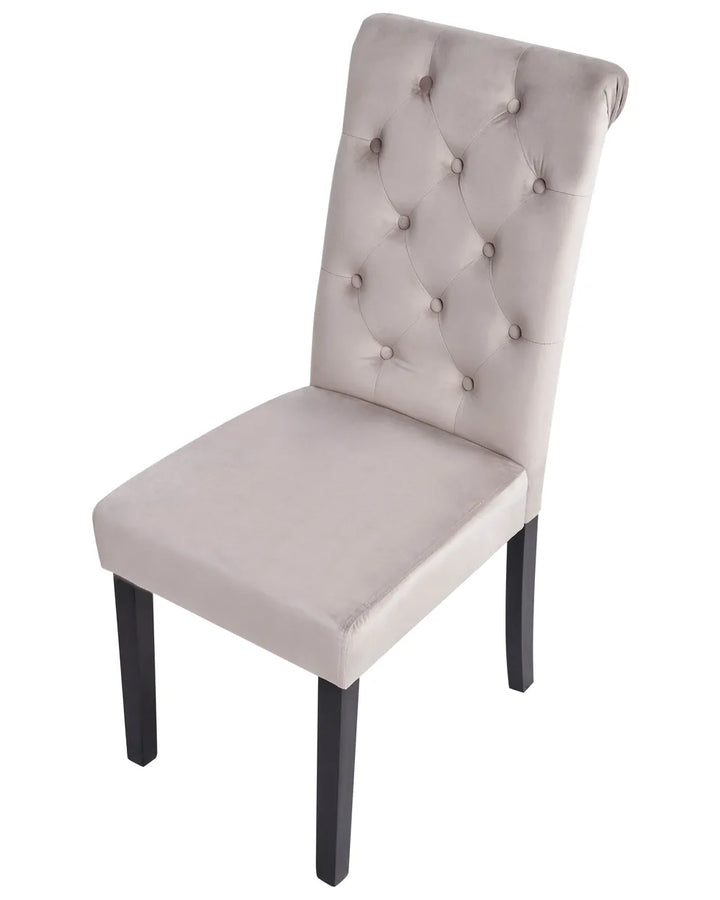 Set of 2 Dining Chairs Velvet Grey Lisa