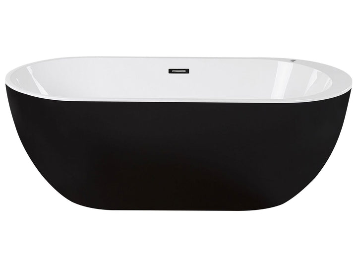 Freestanding Whirlpool Bath with LED 1700 x 800 mm Black Nevis