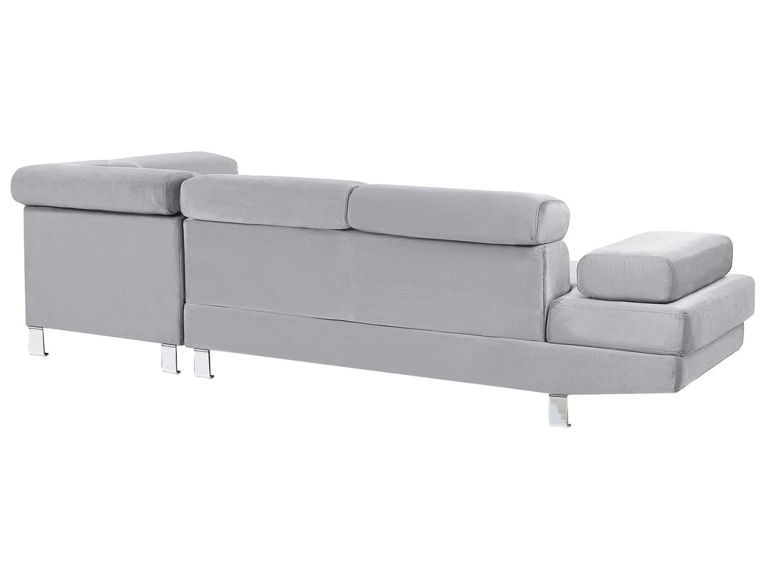 Norrea Left Hand Corner Velvet Sofa Grey