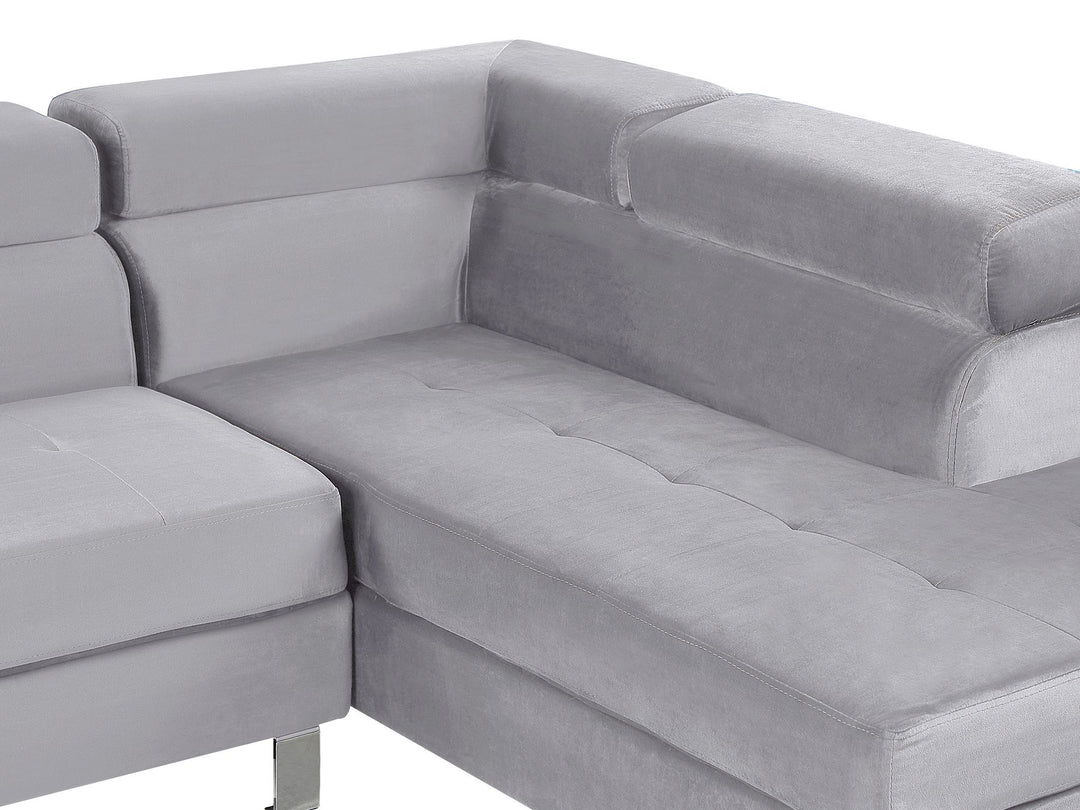 Norrea Left Hand Corner Velvet Sofa Grey