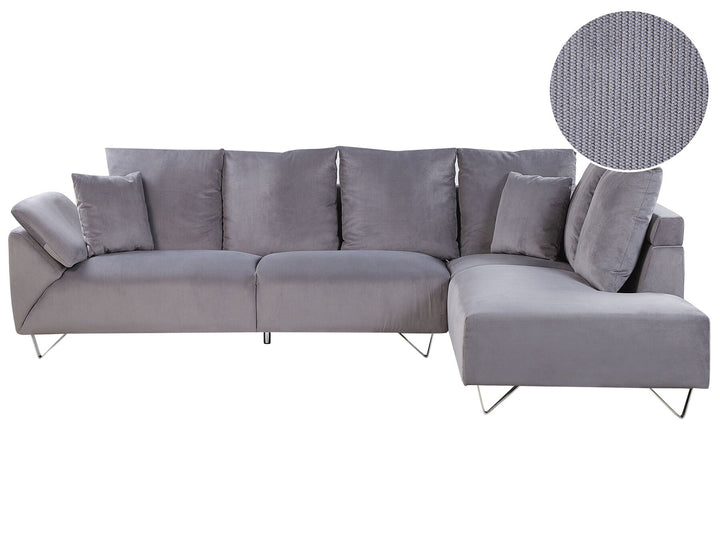 Lunner Left Hand Corduroy Corner Sofa Grey