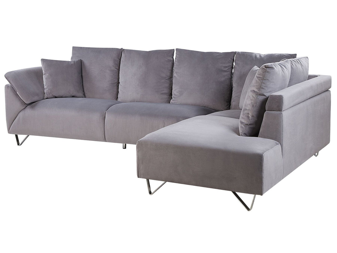 Lunner Left Hand Corduroy Corner Sofa Grey