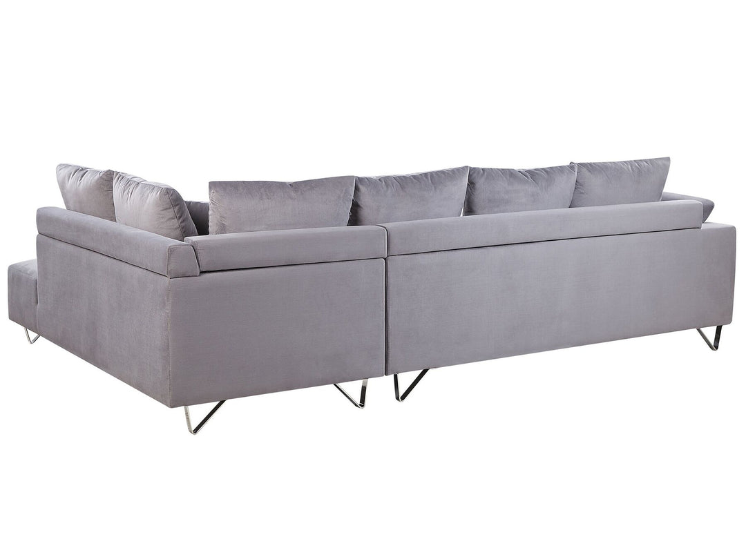 Lunner Left Hand Corduroy Corner Sofa Grey