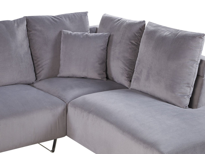 Lunner Left Hand Corduroy Corner Sofa Grey