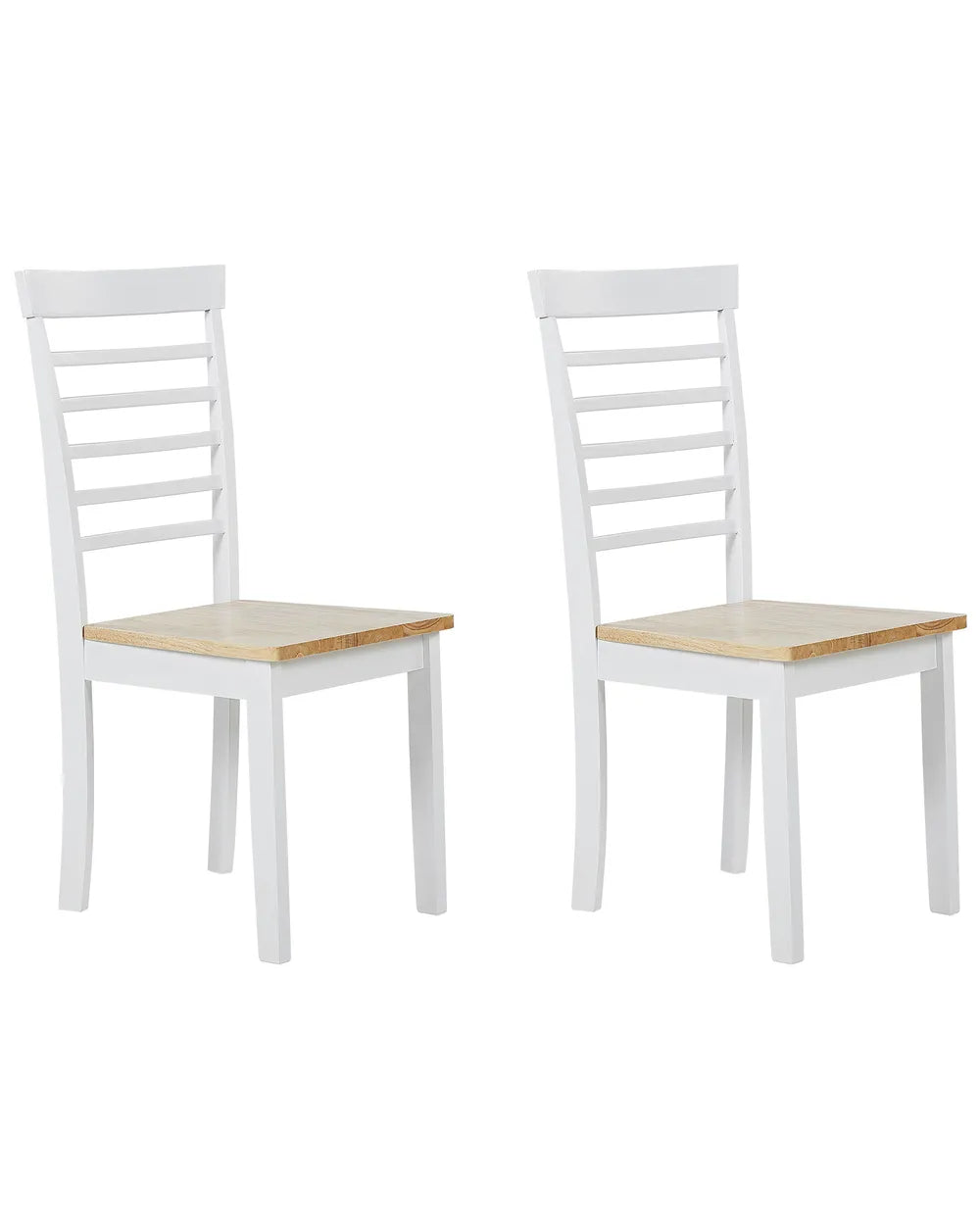Set of 2 Dining Chairs Wood White Seo