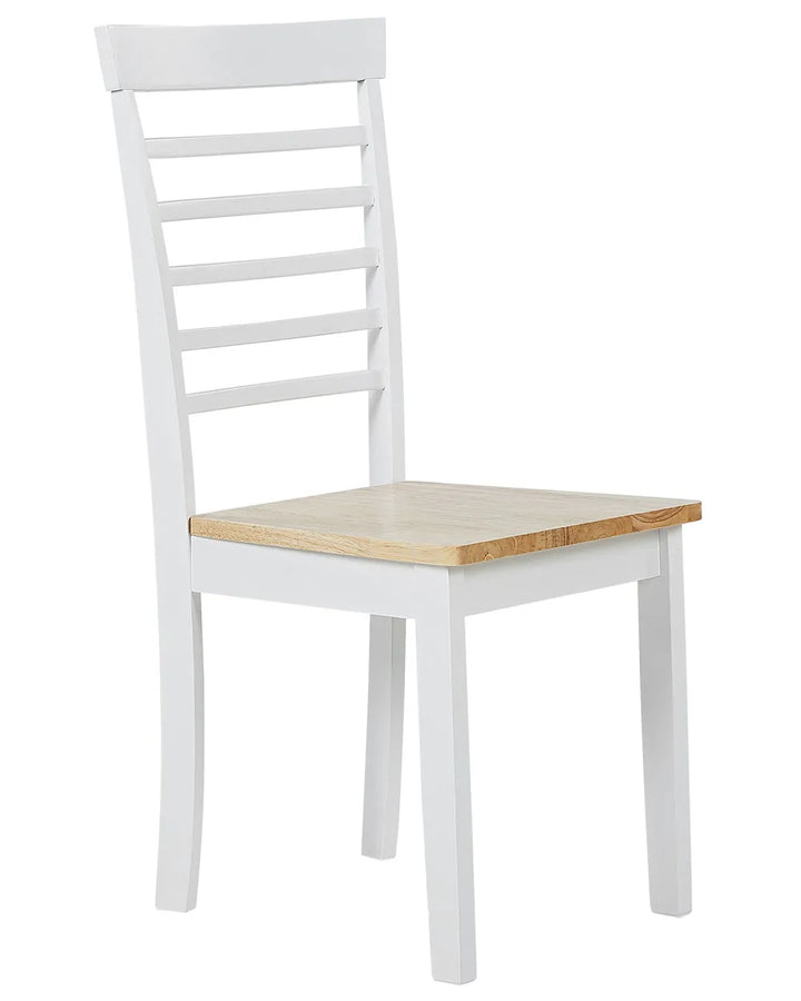 Set of 2 Dining Chairs Wood White Seo