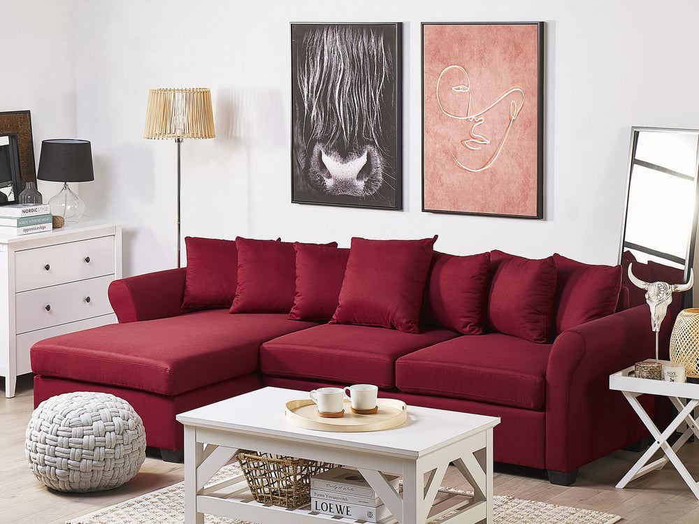 Vikna Right Hand Corner Sofa Dark Red