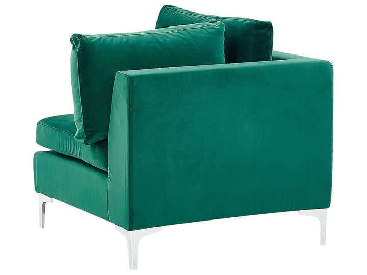 Evja Left Hand 4 Seater Modular Velvet Corner Sofa with Ottoman Green