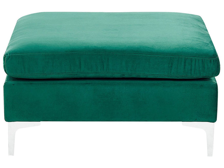 Evja Left Hand 4 Seater Modular Velvet Corner Sofa with Ottoman Green