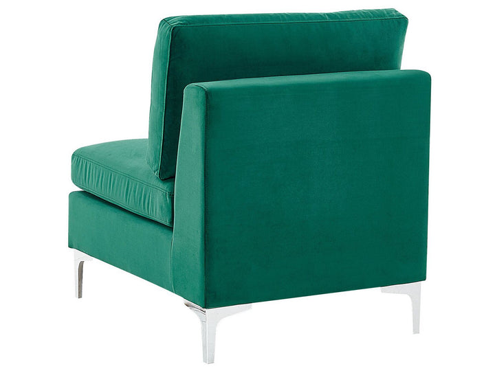 Evja Left Hand 6 Seater Modular Velvet Corner Sofa Green