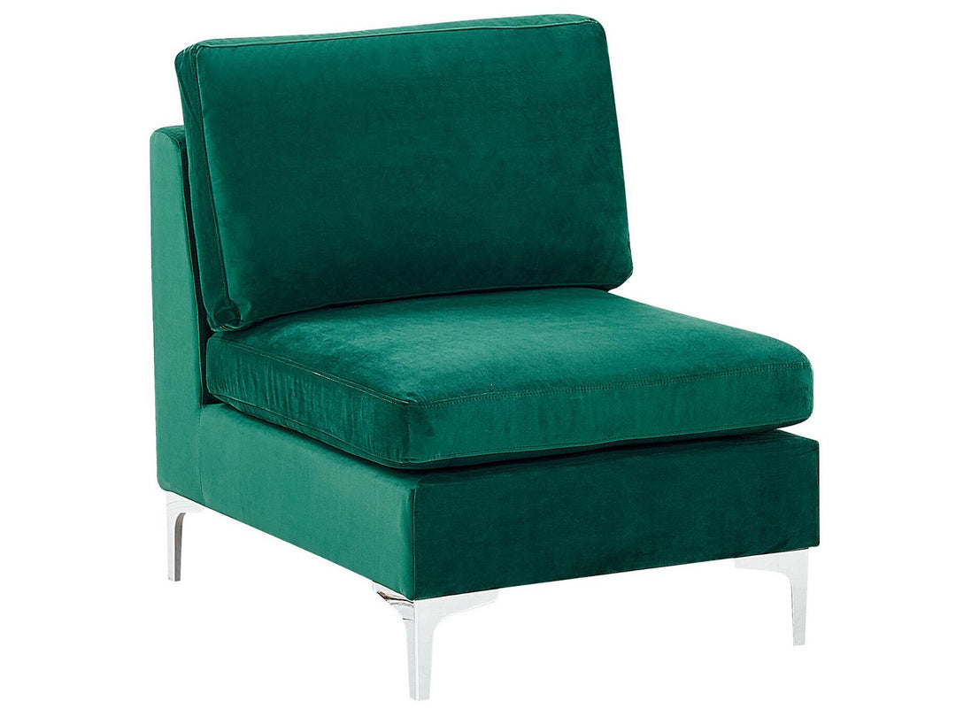 Evja Left Hand 6 Seater Modular Velvet Corner Sofa Green