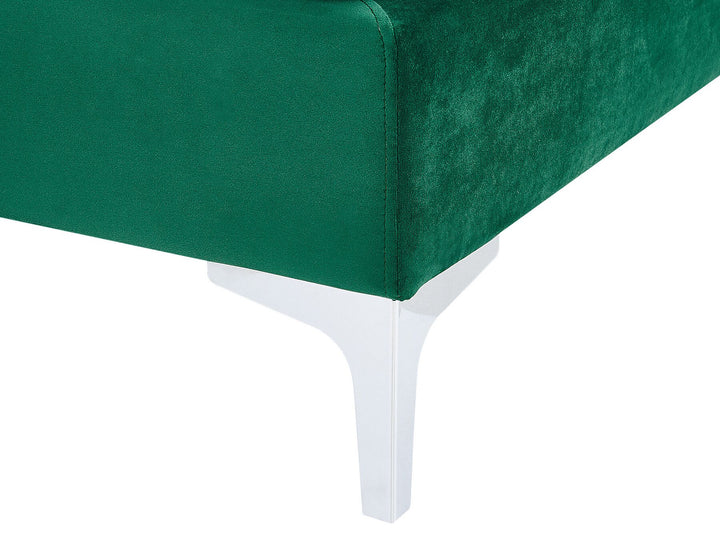 Evja Left Hand 6 Seater Modular Velvet Corner Sofa Green