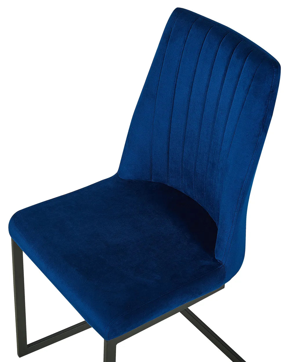 Set of 2 Dining Chairs Velvet Navy Blue Coney