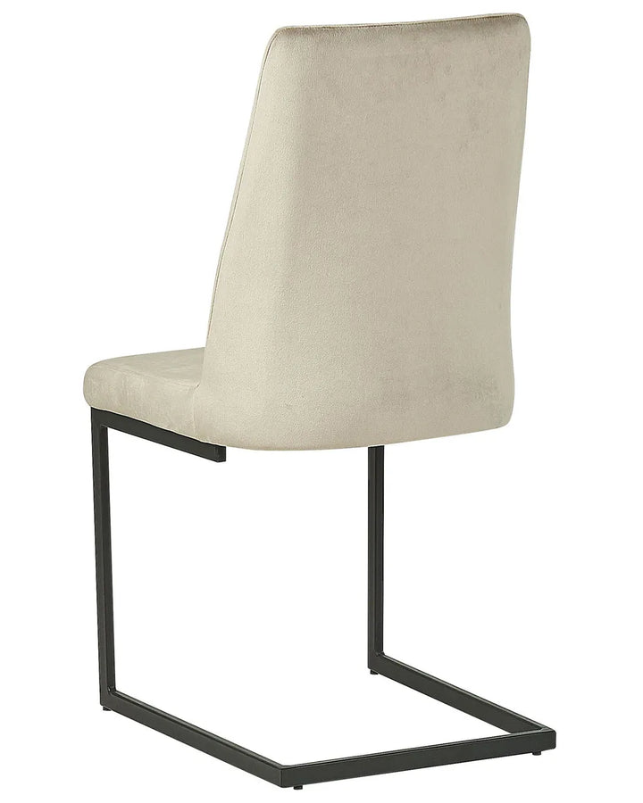 Set of 2 Dining Chairs Velvet Taupe Coney