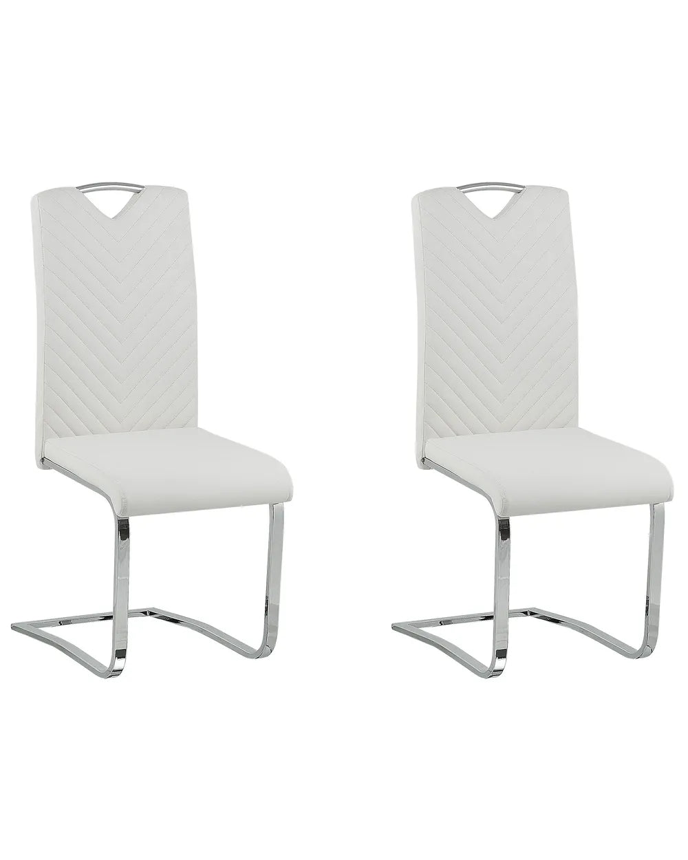 Set of 2 Dining Chairs Faux Leather Off-White Henry