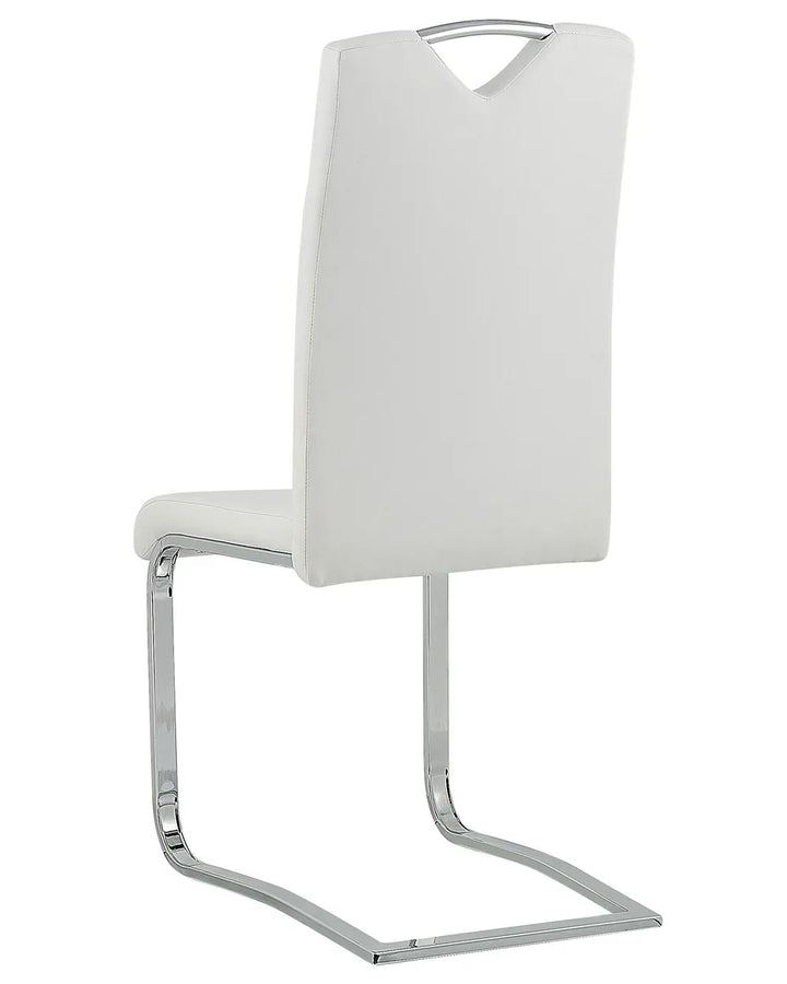 Set of 2 Dining Chairs Faux Leather Off-White Henry