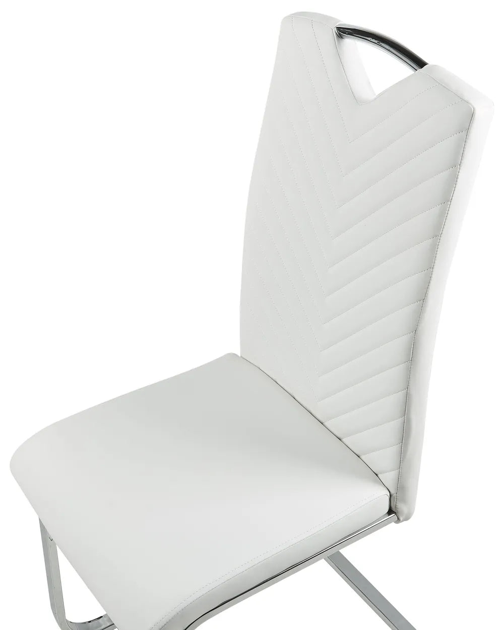 Set of 2 Dining Chairs Faux Leather Off-White Henry