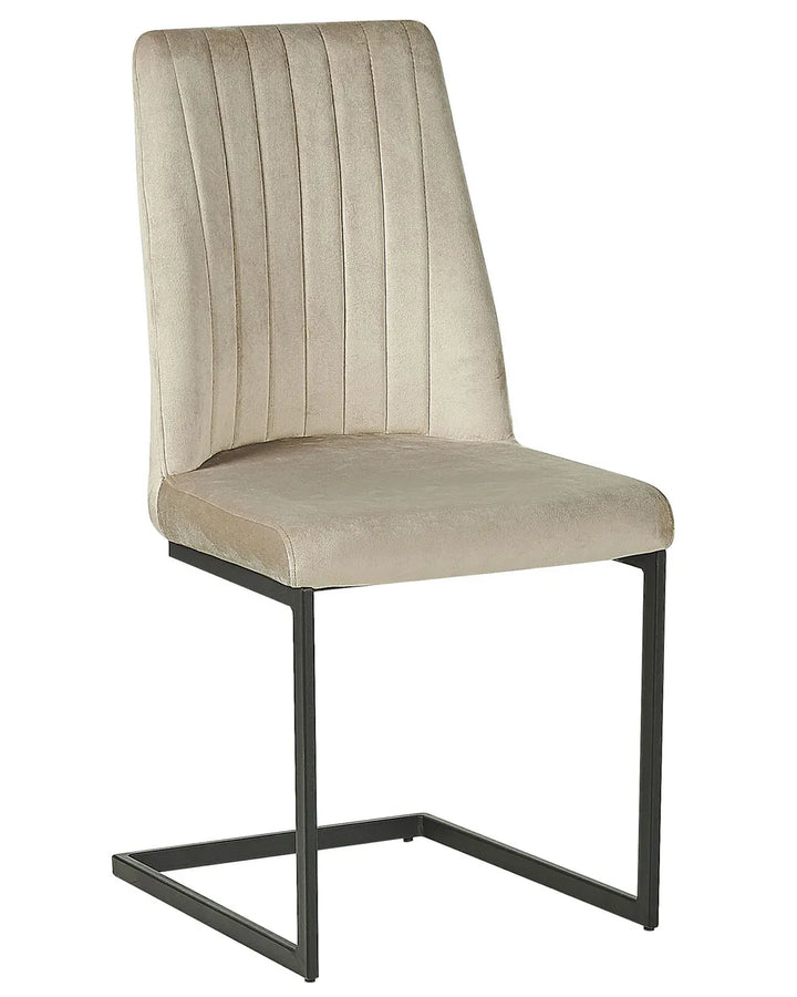 Set of 2 Dining Chairs Velvet Taupe Coney