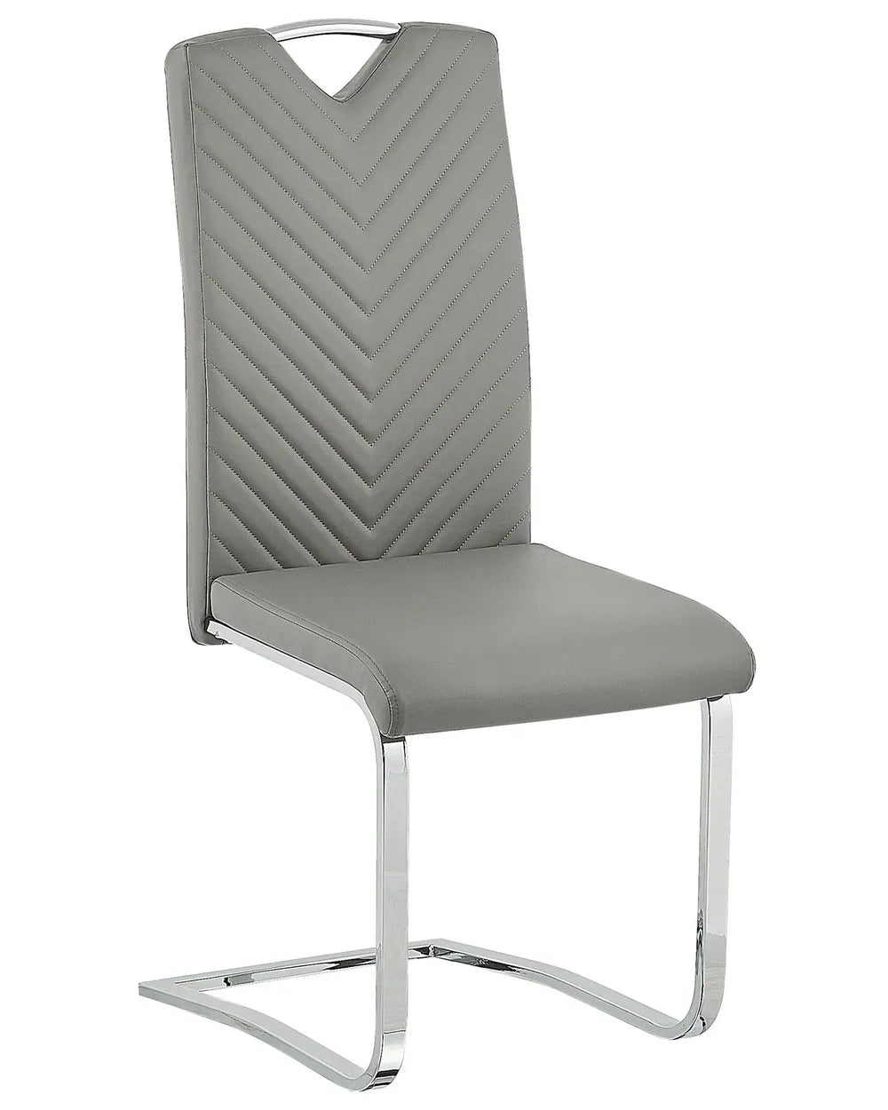 Set of 2 Dining Chairs Faux Leather Light Grey Henry