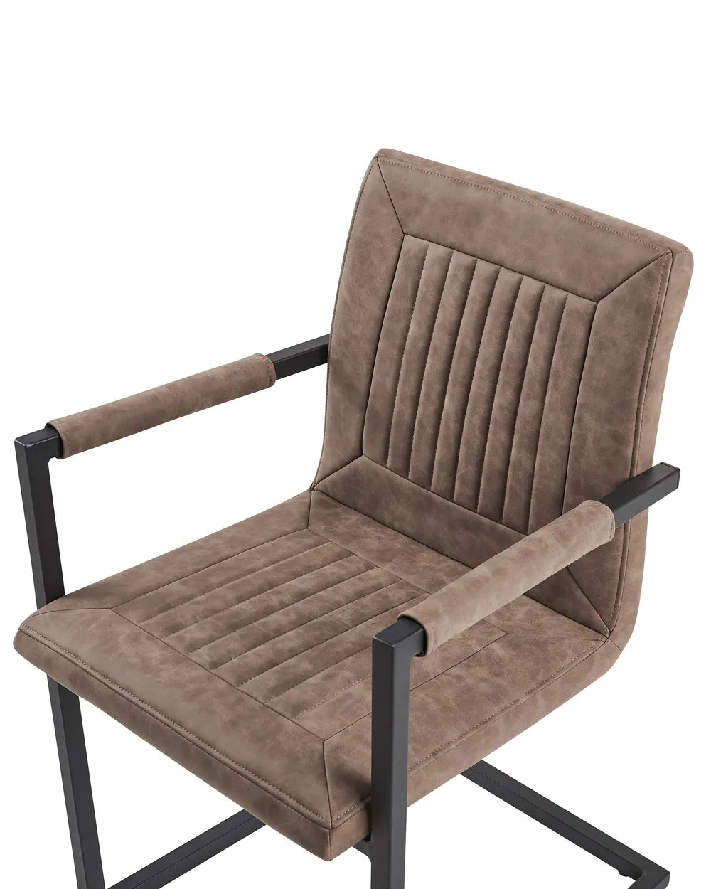 Set of 2 Conference Chairs Faux Leather Brown Tyler
