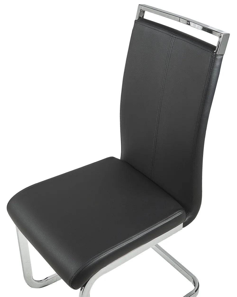 Set of 2 Dining Chairs Faux Leather Black Ethan