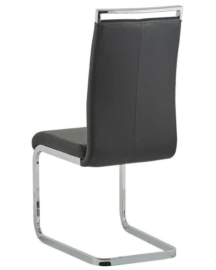 Set of 2 Dining Chairs Faux Leather Black Ethan