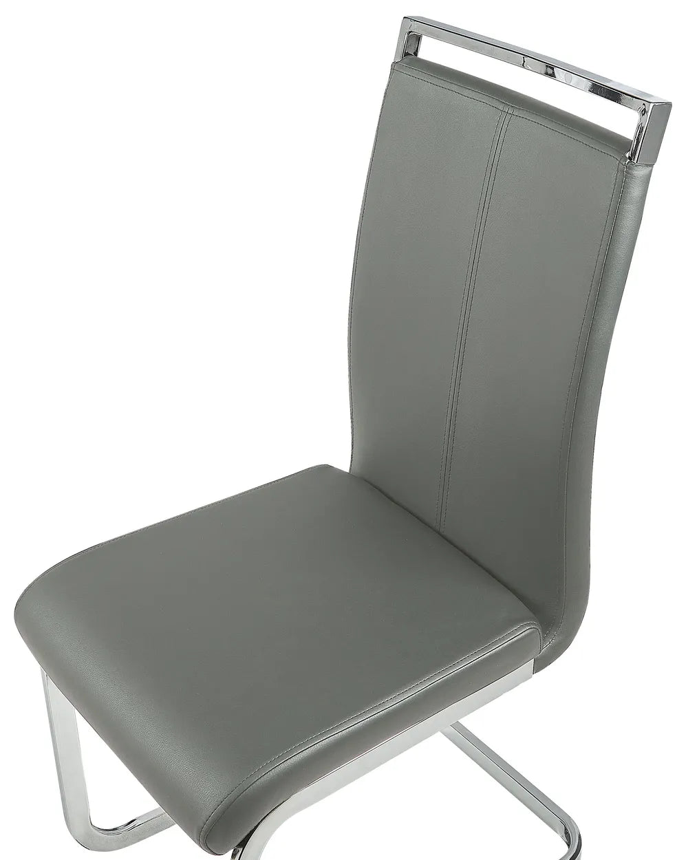 Set of 2 Dining Chairs Faux Leather Grey Ethan