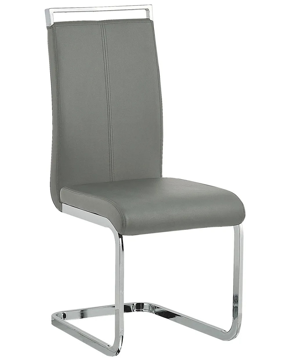 Set of 2 Dining Chairs Faux Leather Grey Ethan
