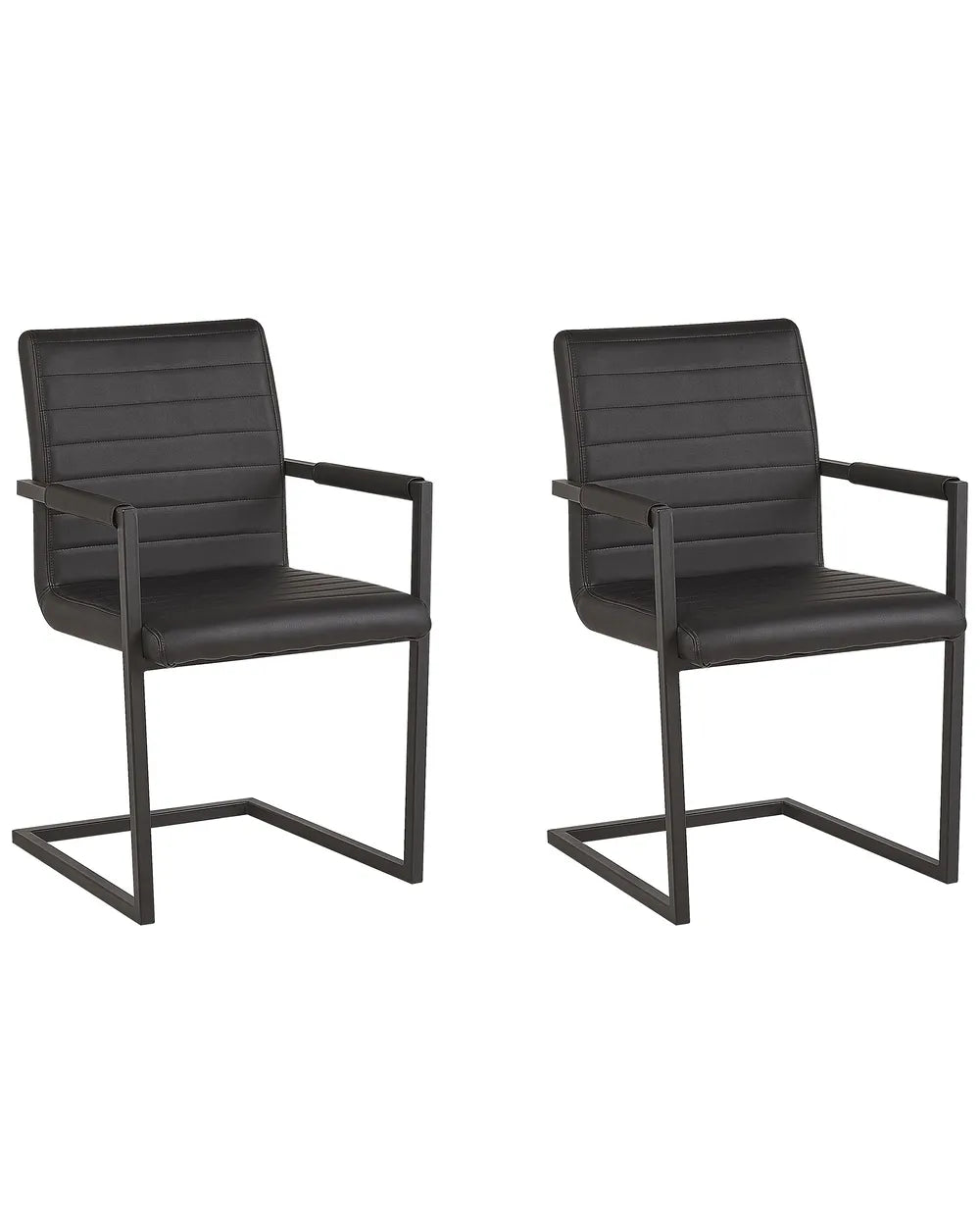 Set of 2 Conference Chairs Faux Leather Black Jen