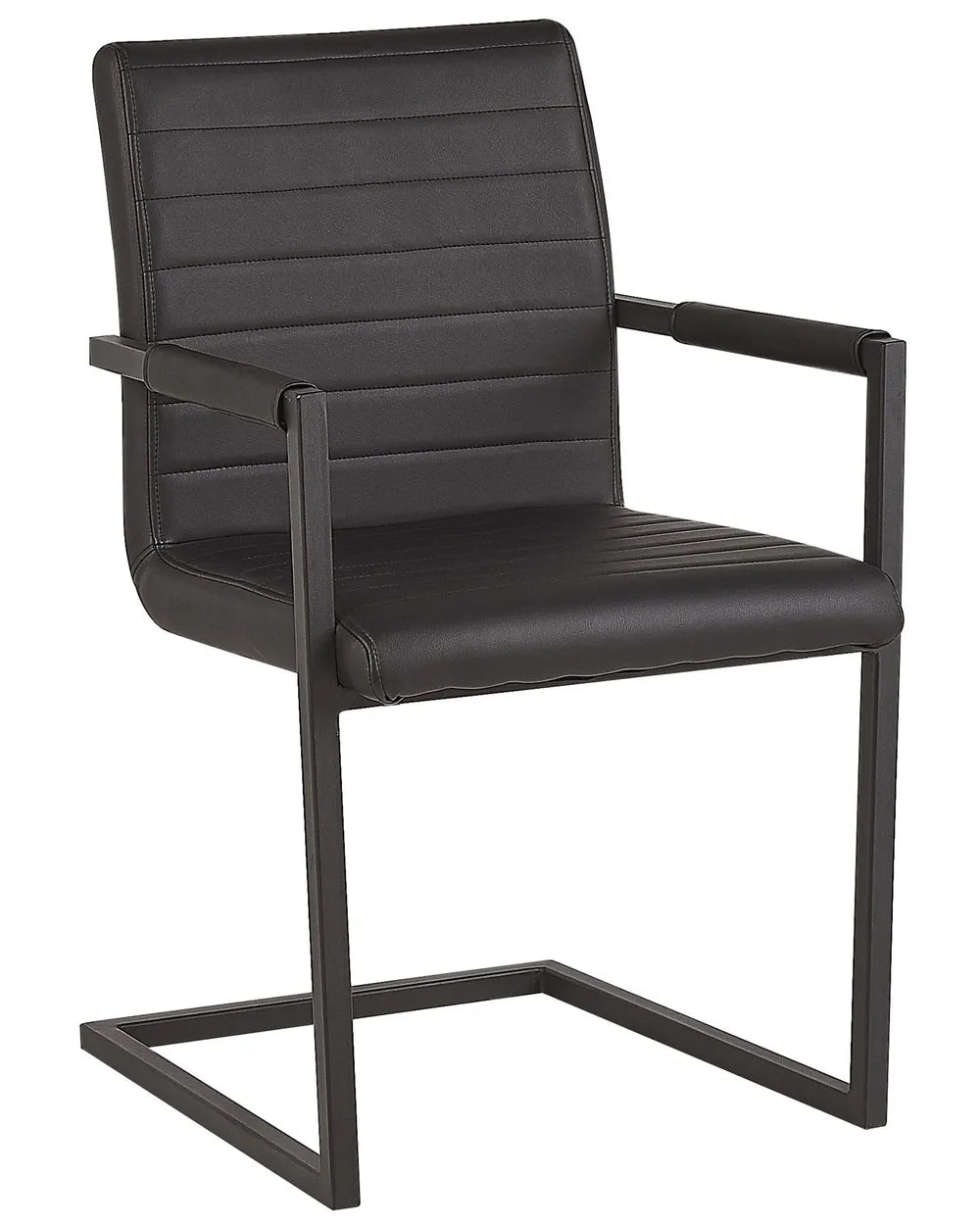 Set of 2 Conference Chairs Faux Leather Black Jen