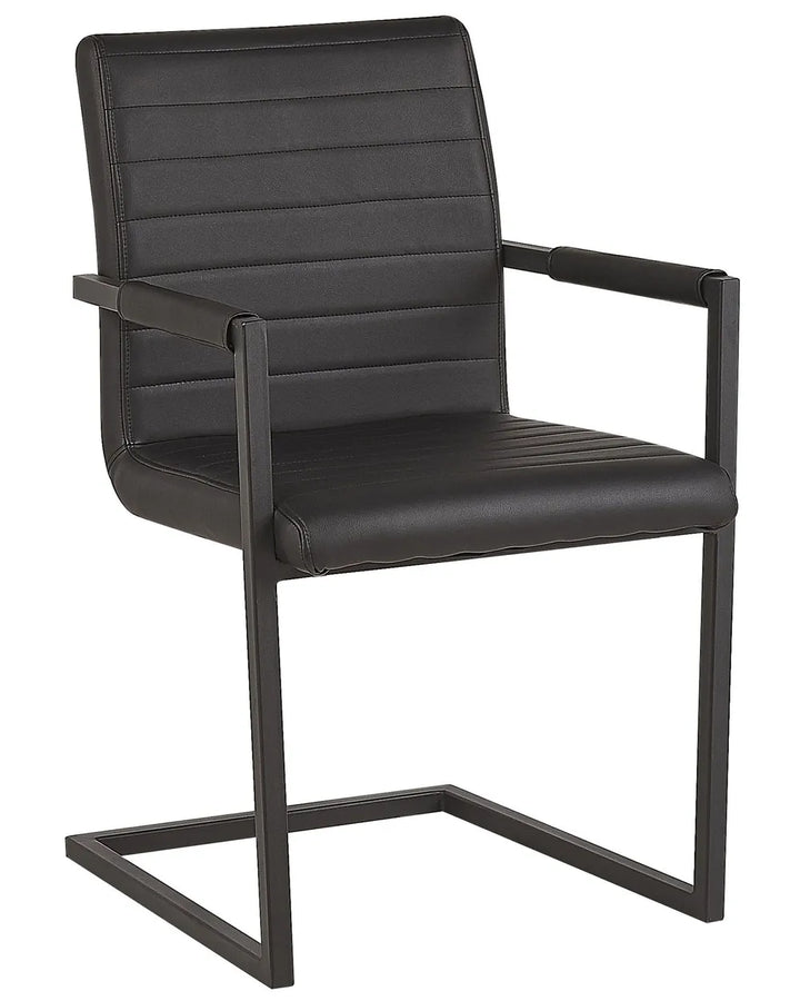 Set of 2 Conference Chairs Faux Leather Black Jen