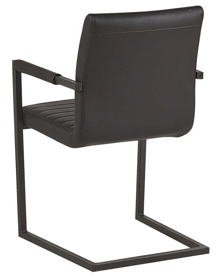 Set of 2 Conference Chairs Faux Leather Black Jen