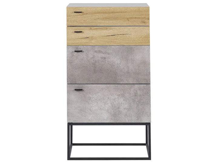 4 Drawer Chest Grey Concrete Effect Brunz