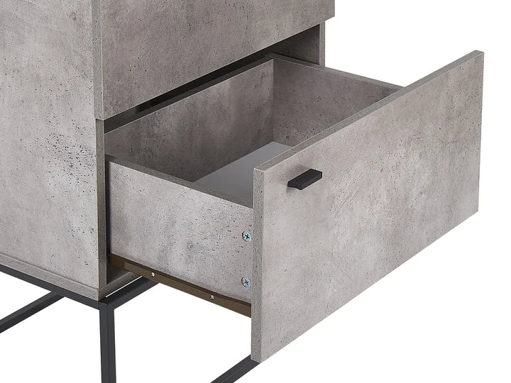4 Drawer Chest Grey Concrete Effect Brunz