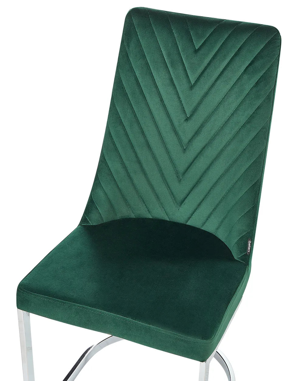 Set of 2 Dining Chairs Velvet Emerald Green Teaf