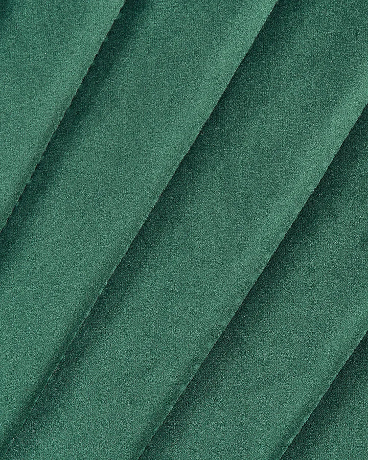 Set of 2 Dining Chairs Velvet Emerald Green Teaf