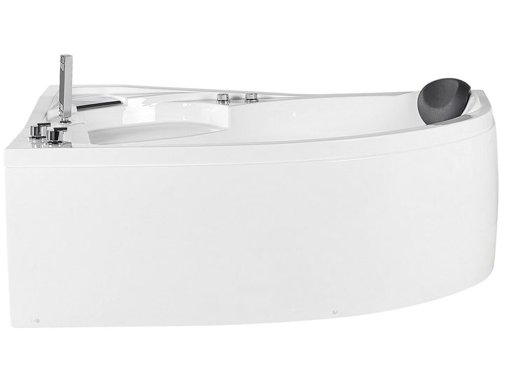 Right Hand Whirlpool Corner Bath with LED 1500 x 1000 mm White Neiva