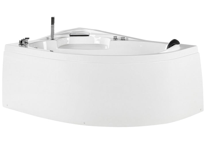 Right Hand Whirlpool Corner Bath with LED 1500 x 1000 mm White Neiva