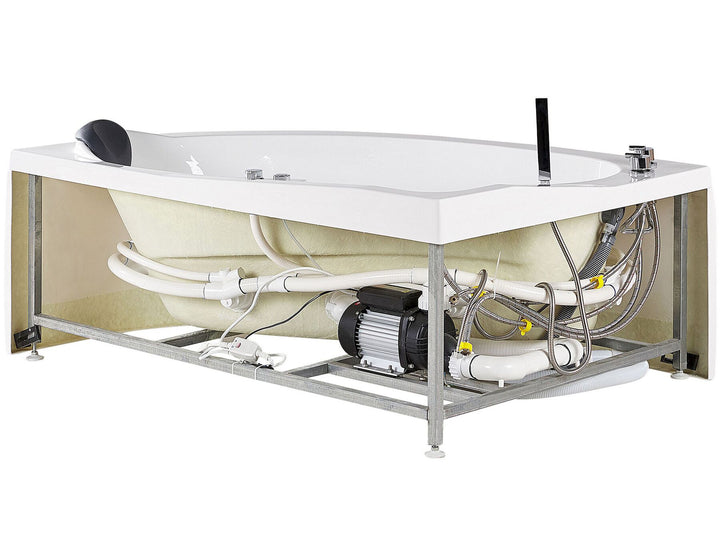 Right Hand Whirlpool Corner Bath with LED 1500 x 1000 mm White Neiva
