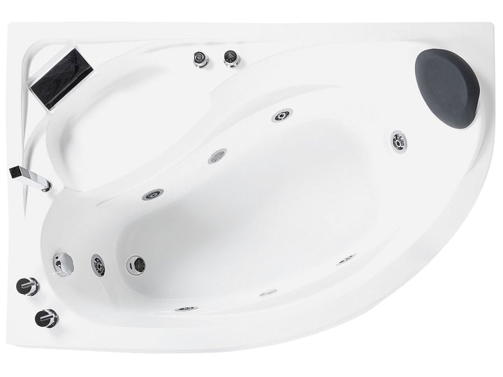 Right Hand Whirlpool Corner Bath with LED 1500 x 1000 mm White Neiva