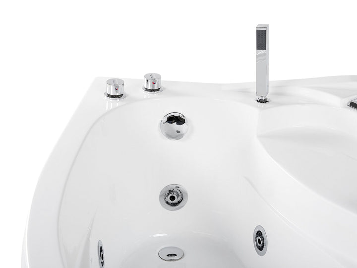 Right Hand Whirlpool Corner Bath with LED 1500 x 1000 mm White Neiva