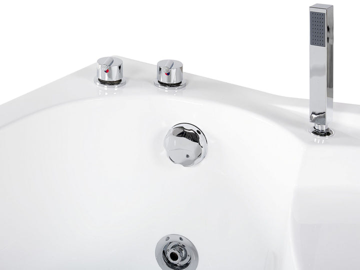 Right Hand Whirlpool Corner Bath with LED 1500 x 1000 mm White Neiva