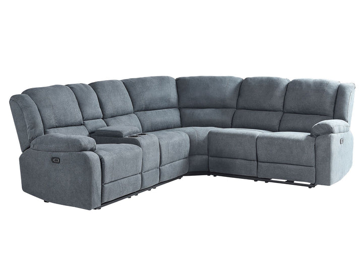 Rokke Corner Fabric Electric Recliner Sofa with USB Port Grey